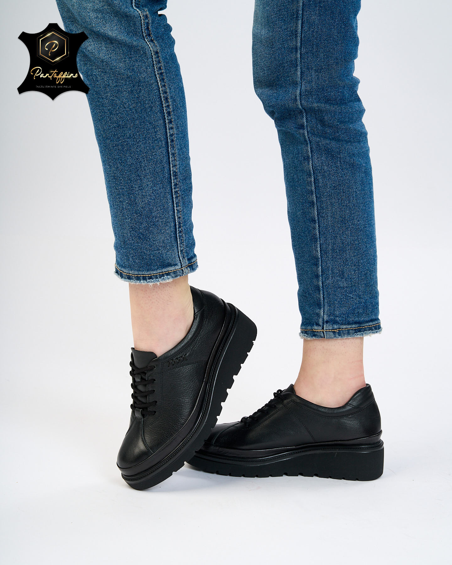 Pantofi Negri Dama Piele