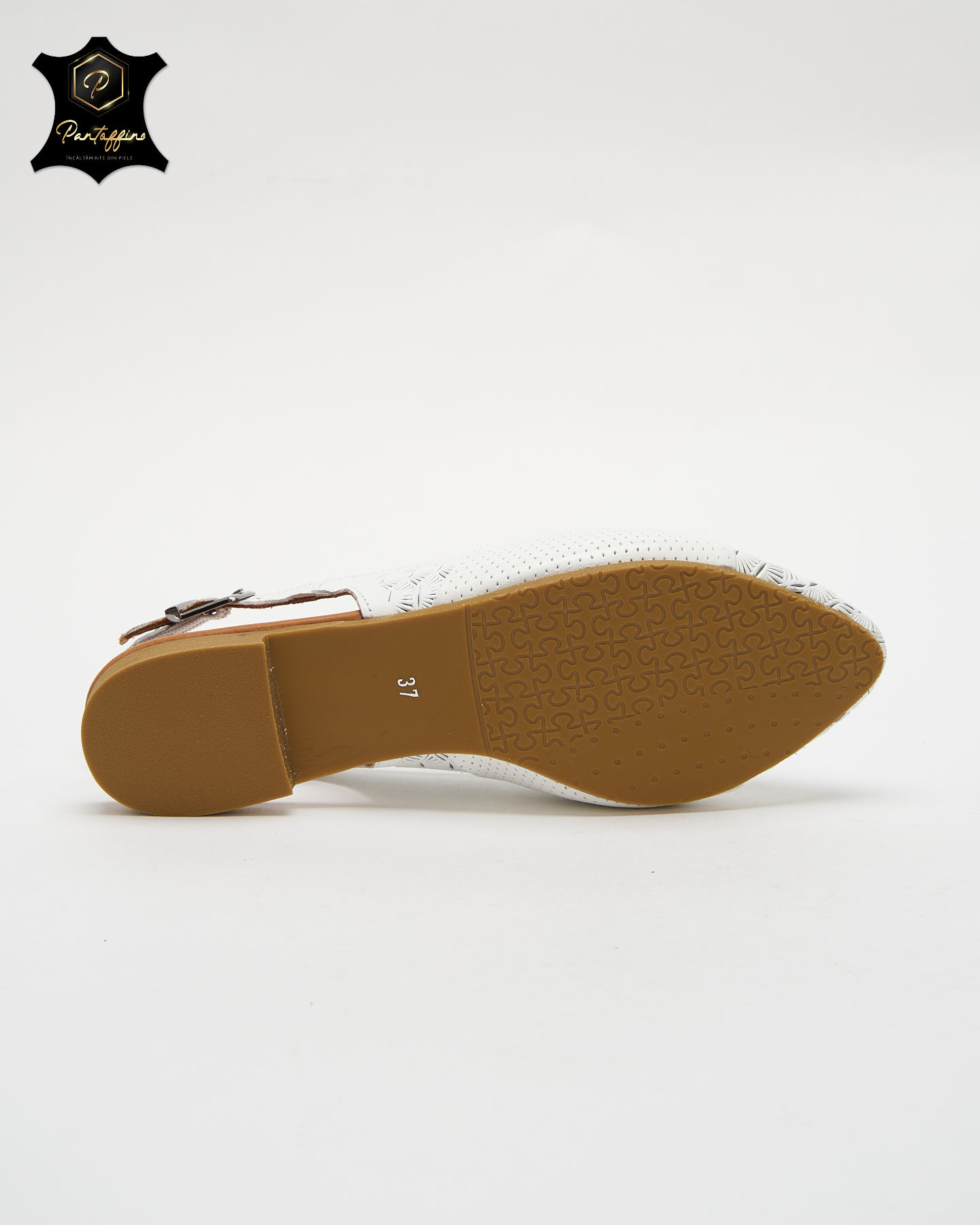 Sandale Albe Dama Piele Perforata online