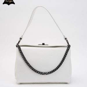 Geanta Alba Piele Naturala Dama