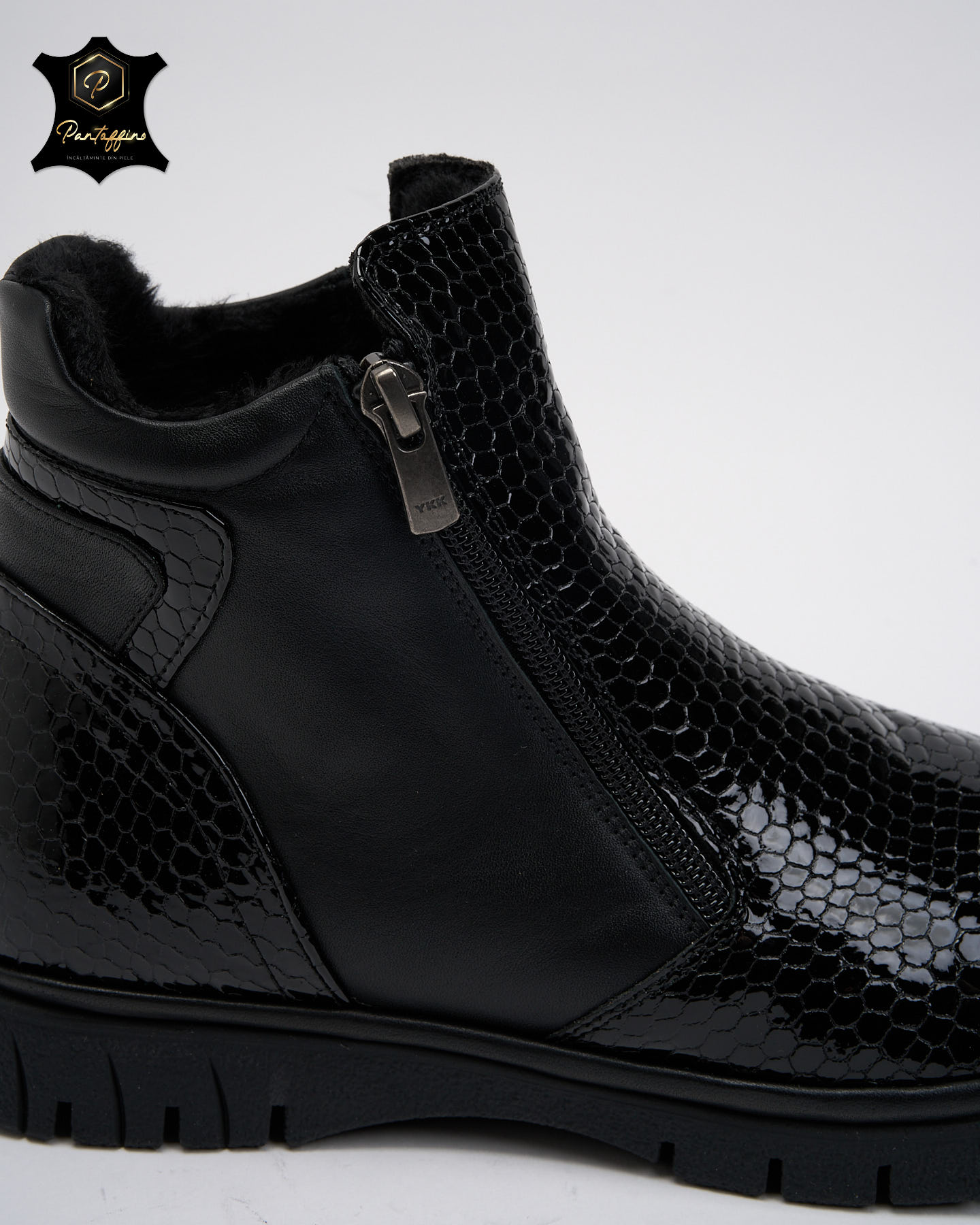 Ghete Dama Croco Negru Piele