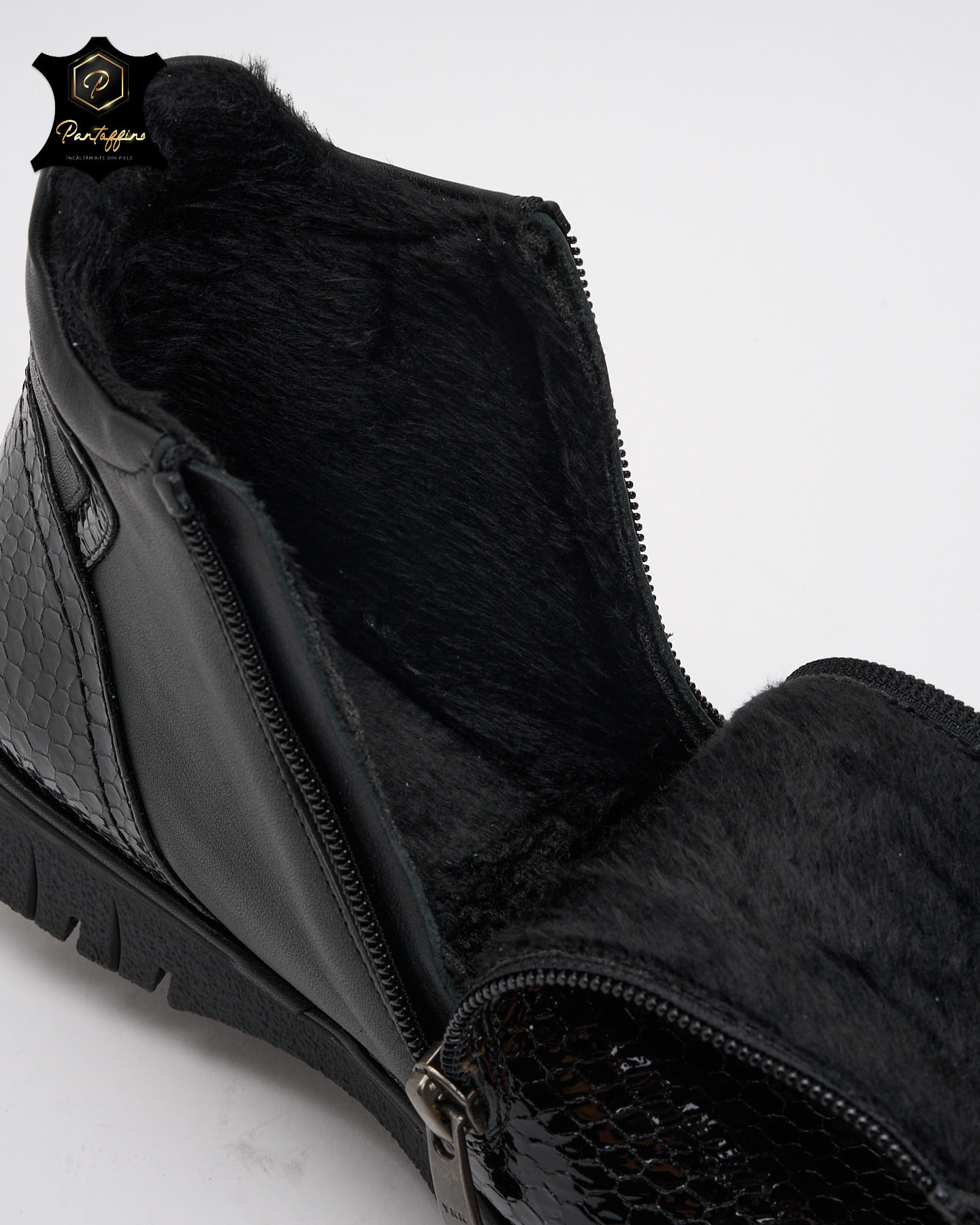 ghete dama croco negru imblanite